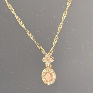 Opal, dainty necklace, costume, unmarked